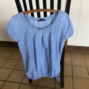 Blue linen blouse